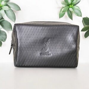 Yves Saint Laurent Black Quilted Leather Cosmetic Pouch